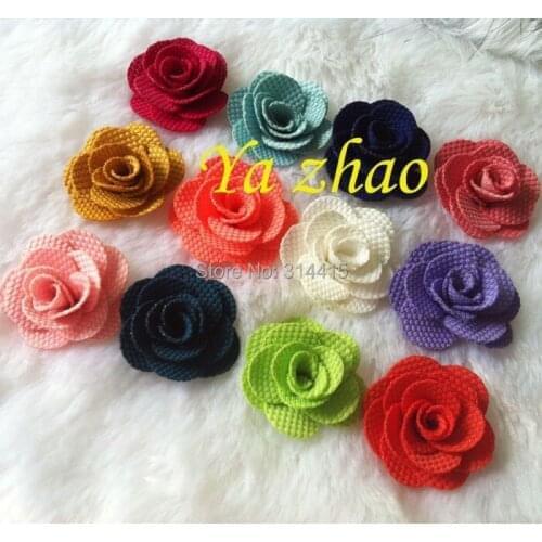1.2inch 3cm diamether Fabric Textured Rose hair flower, flower for headband 13 Color IN STOCK, 1000pcs/lot Free shipping