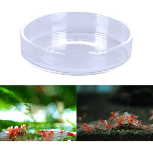 1PCS 6/6.5/7.5/8/9cm Clear Glass Shrimp Feeding Food Dish Feeder Tray Round Aquarium Feeding Bowls Tropical Fish Bowl
