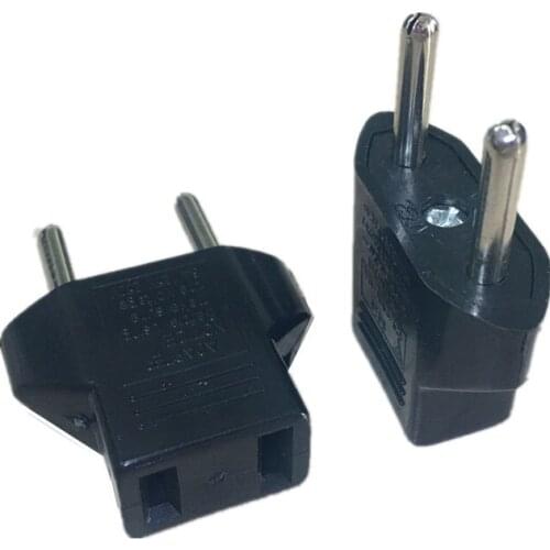 2 Pcs EU Plug Adapter US To EU AC Power Plug Travel Converter Electrical Household European Adapter Round Pin Plugs Socke