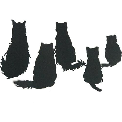 5pcs Back Of Cat Metal Cutting Dies Animal Scrapbooking Stencil Embossing Paper Photo Album Gift Cards Craft Die Cut New Arrival
