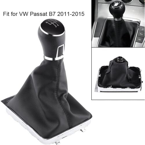5 Speed Car Gear Shift Knob Gearstick Gaiter Boot Kit For VW Passat B7 2011-2015 Car Styling