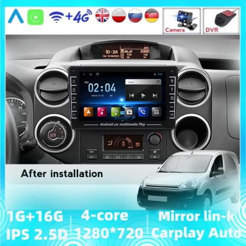 2 Din Android Car Radio For Citroen Berlingo 2 B9 2008-2018 WIFI GPS Navigation Car Multimedia Player Head Unit support external