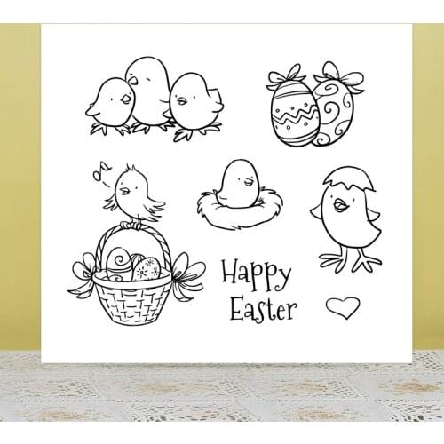 AZSG Easter bird Clear Stamps/Seals For DIY Scrapbooking/Card Making/Album Decorative Silicone Stamp Crafts