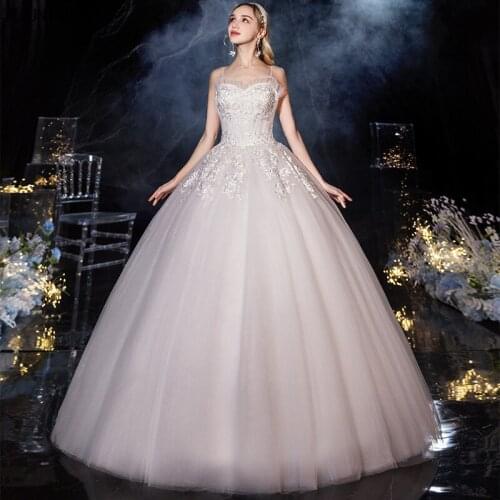 KAUNISSINA Princess Ball Gown Wedding Dresses Sweetheart Sleeveless Spaghetti Straps White Customize Bride Dress Bridal Gowns