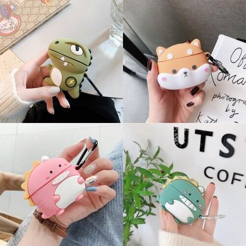 Cartoon Dragon dog Unicorn For AirPods1 2 Case Silicone Bluetooth Earphone Protection Charging Box Cover Funda for airpods pro