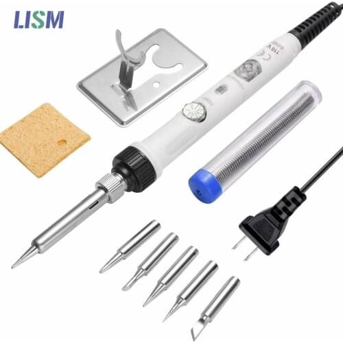 Electric soldering iron 60W Adjustable temperature soldering iron tips 220V/110V Welding solder tools rework station soldering
