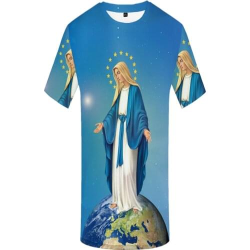 World Globe T-shirt Men Space Tshirts Casual Our Lady Anime Clothes Pentagram Funny T shirts Leisure Tshirt Printed