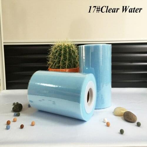 ) Hot Sale Clear water Blue Color Nylon Tulle Spool Rolls 100yds For Decoration
