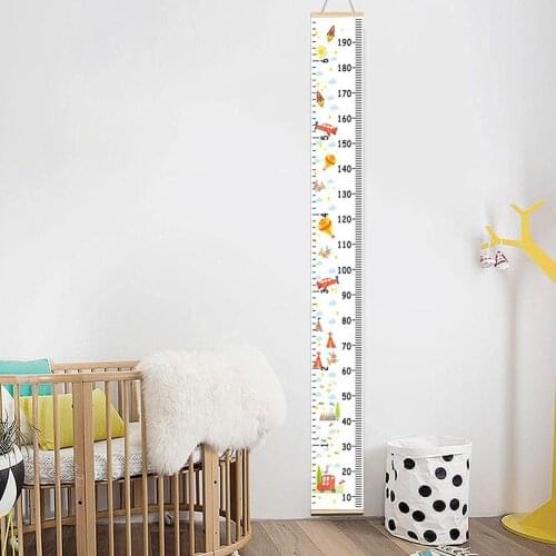 HOT SALE! Nordic Children Height Ruler Hanging Canvas Growth Chart Kids Room Wall Decoration