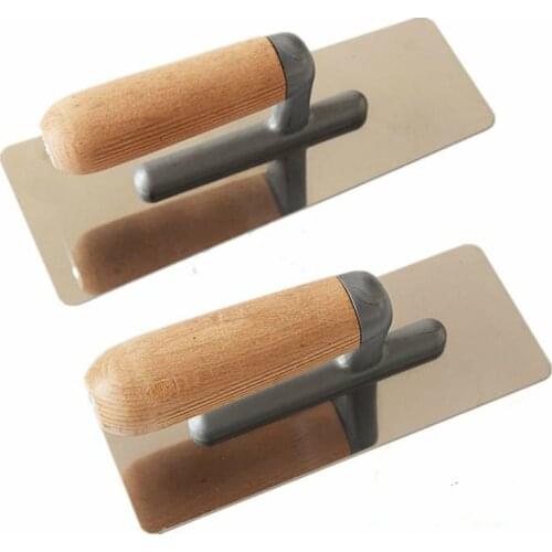 2PC stainless steel Wooden handle Mortar Board Home Craftsman Trowel Construction Holder Plastering Tool