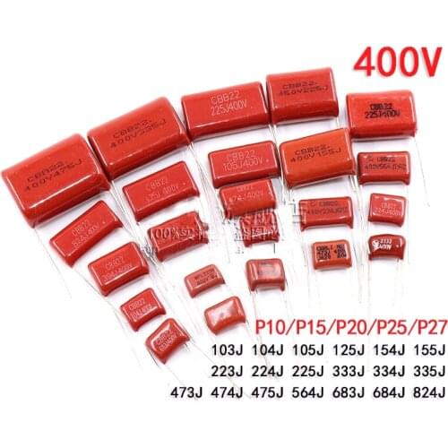 10PCS CBB Polypropylene film capacitor 400V 475J 225J 105J 155J 125J 185J 824J 564J 474J 224J 104J 154J 684J 683J 473J 223J 103J