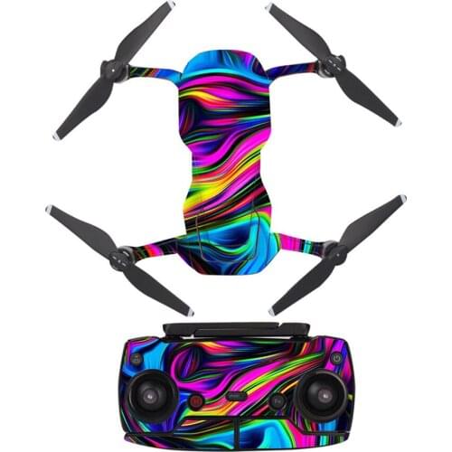 Colorful Line PVC Decal Skin Sticker For DJI Mavic Air Drone + Remote Controller + 3 Batteries Protection Film Cover A0195