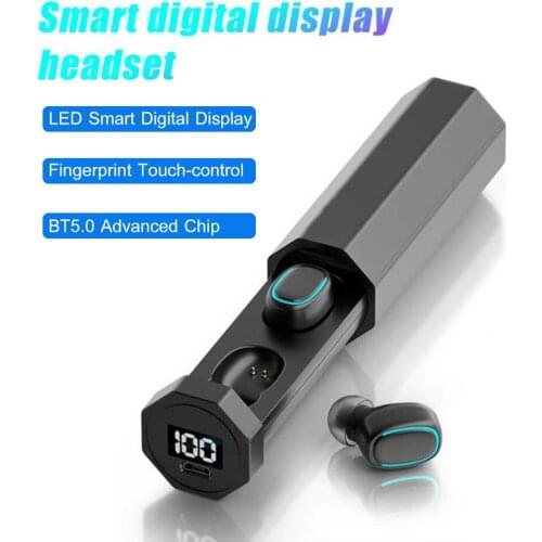 True Wireless Earbuds with Microphone and Touch-control Daily Waterproof Sport Earphones with Voice Assistant and Charging Case