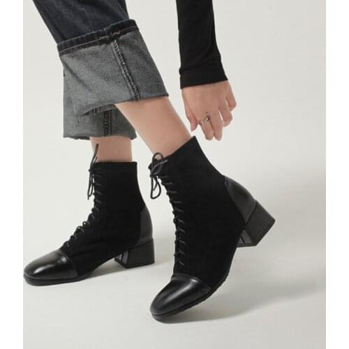 New Square Heel Boots Women Winter Chelsea Boots Warm Shoes Square toe Sexy Ladies High Heels Ankle Boots Womens