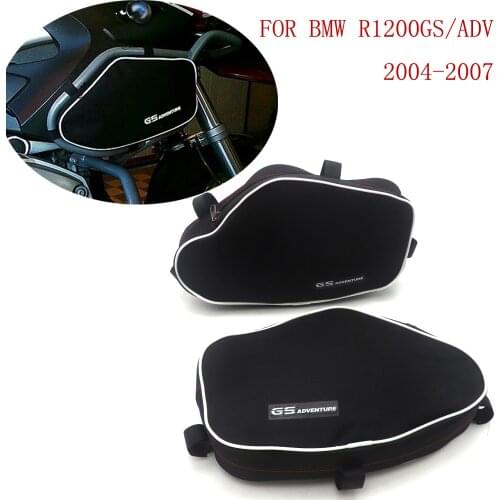 NEW Black Motorcycle Frame Crash Bar Bags FOR BMW R1200GS/Adv 2004-2007 FOR SW Motech Frame