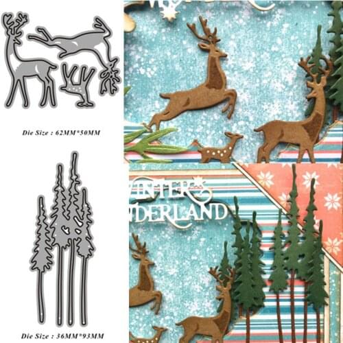 New Dies For 2020 Christmas elk and tree Metal Cutting Dies Embossing Scrapbooking Stencil Craft Cut Dies For DIY Card Handmade