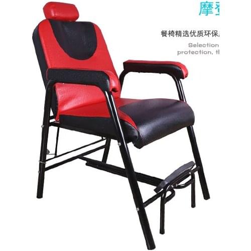 The new barber chair. Hairdressing chair.. Chair can be put down