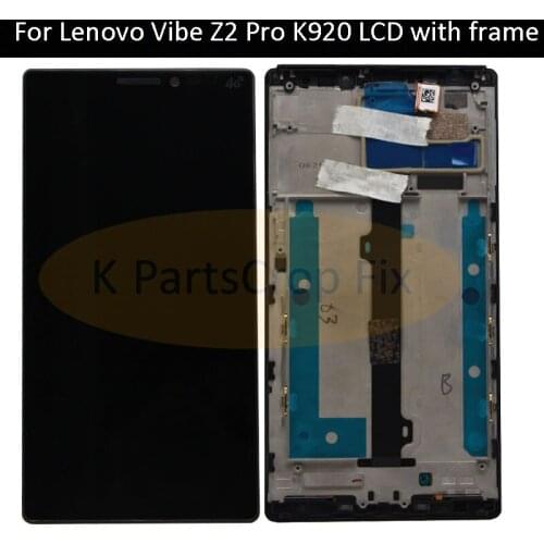 NEW 6.0" 2560*1440 For Lenovo K920 Vibe Z2 Pro LCD Display Touch Screen Digitizer Assembly With Frame For Lenovo K920 LCD