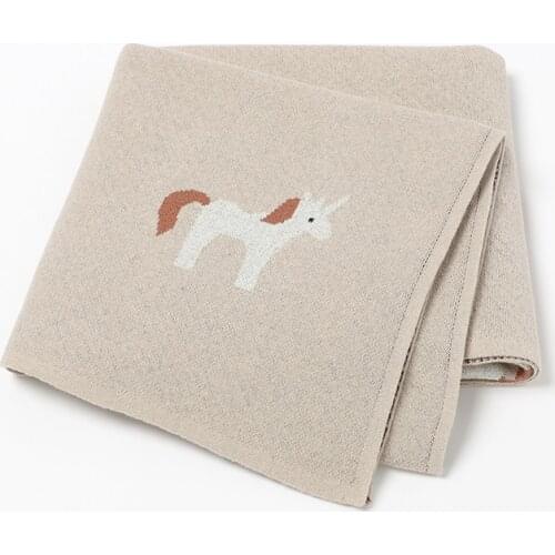 Newborn Baby Blanket 100%Cotton Knitted Toddler Girls Bed Cradle Plaid Quilt Cute Unicorn Infant Boys Stroller Soft Wrap Swaddle