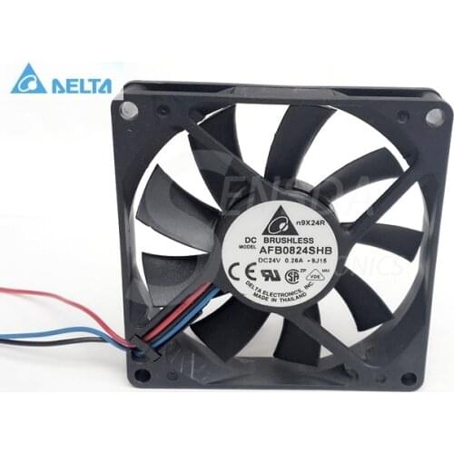 Wholesale for delta Electronics AFB0824SHB 8015 80mm 8cm 80X80X15 mm DC 24V 0.26A 3-pin industrial server cooling fan