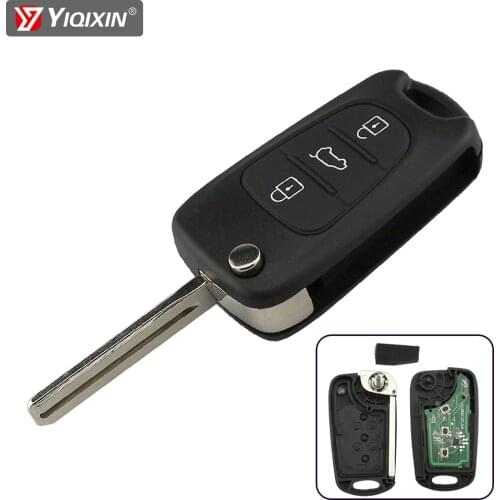 YIQIXIN 3 Buttons Flip Folding Remote Auto Car Key For Hyundai I30 IX35 ELANTRA Tucson SONATA NF 433Mhz ASK ID46 Chip