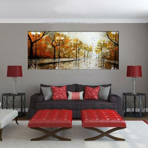 Hand Painted Palette Knife Abstract Oil Painting On Canvas Wall Art Painting Pictures Landscape For Living Room Wall Decor