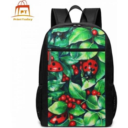 Ladybug Backpack Ladybug Backpacks Trendy Multi Pocket Bag High quality Teen Shopping Men - Women Print Bags