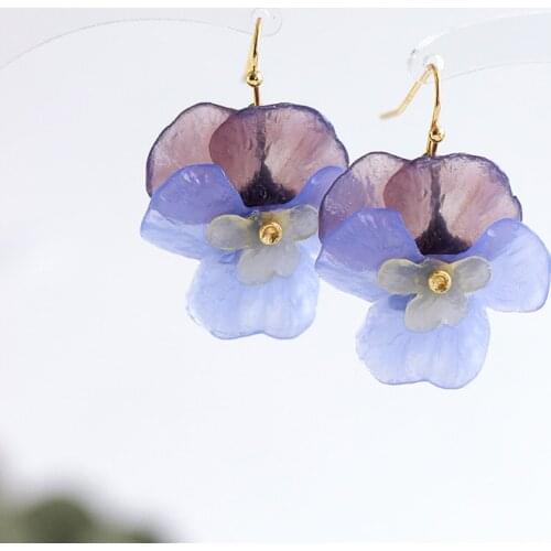Pansy earrings floral ladies niche design temperament web celebrity ins tide