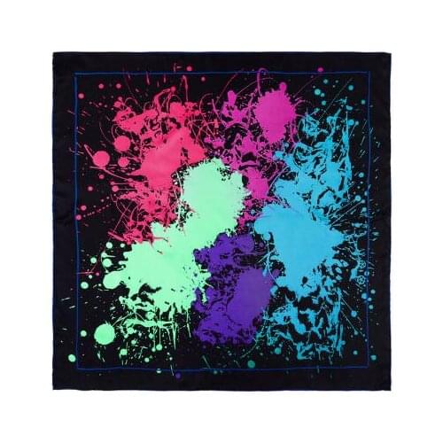 Twill Silk Scarf For Ladies Manual Hand Rolled Splash Ink Square Scarves Luxury Women Echarpes Foulards Femme Wrap Bandana Hijab