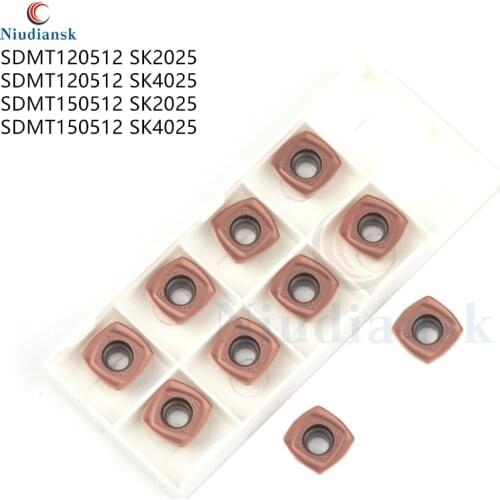 SDMT120512 SK2025 SK4025 SDMT150512 SK2025 SK4025 Milling Inserts High Hardness Carbide Blades CNC Lathe Milling Turning Tools