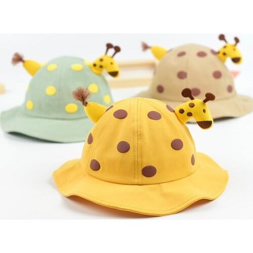 Korean Harajuku Childrens Cute Animal Fisherman Pot Cap Boys Girls Outdoor Summer Baby Sunshade Basin Sun Hat 1-3 Years Old