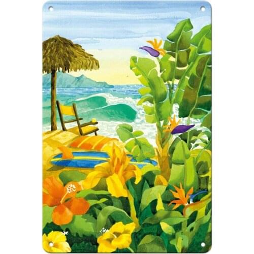 Vintage Metal Sign Hawaiian Islands Retro Poster Plaque Tin Sign Wall Decor for Kitchen Bar Pub Farm House 12 X 8 Inches