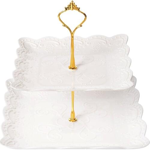 1set Crown Design Cake Stand Zinc Alloy 2-3 Layers Wedding Cake Plate Stand Cake Fruits Placed Tool Party Home Decor