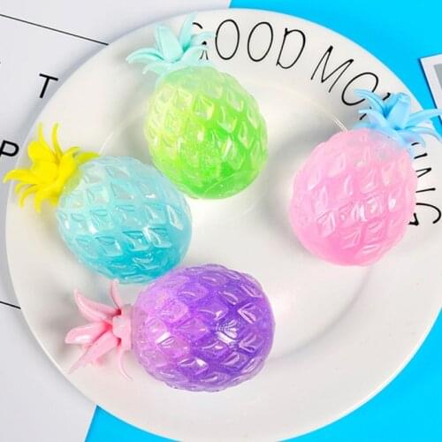 1Pc Practical Joke Toy Interactive Stress Relief Pineapple Novelty Toy Fidget Set Spongy Pinch Ball Fidget Vent Ball