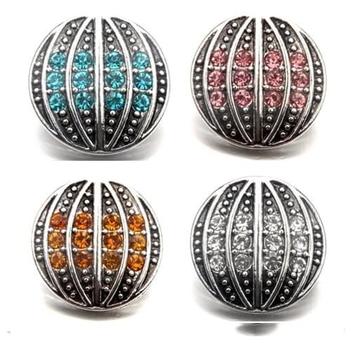 10pcs/lot High Quality 18mm Alloy Fashion Snap Button Bracelet Charm Rhinestone Button ginger Crystal Snaps Jewelry