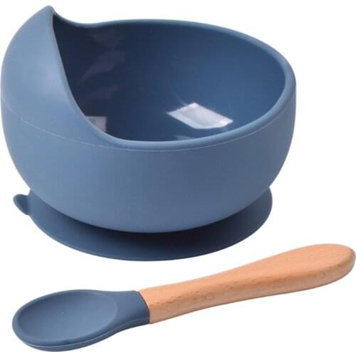 2021 New 3pcs Baby Feeding Set Silicone Tableware Kids Waterproof Bib Bowl Spoon Dishes