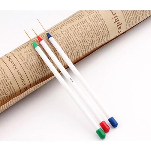 3pcs/ Set 2018 High Quality Women Nail DIY Drawing Painting Striping Plastic Pull Line Pens Brush Kit C008