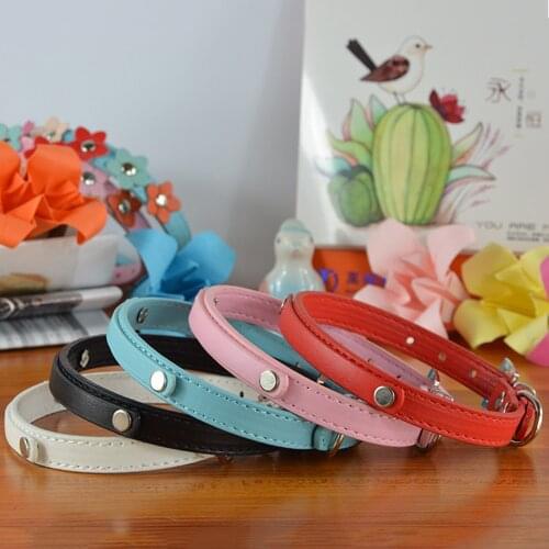 30 Pieces/lot) Wholesale Pet Products Pu Leather 10MM Personalized Dog Cat Collar