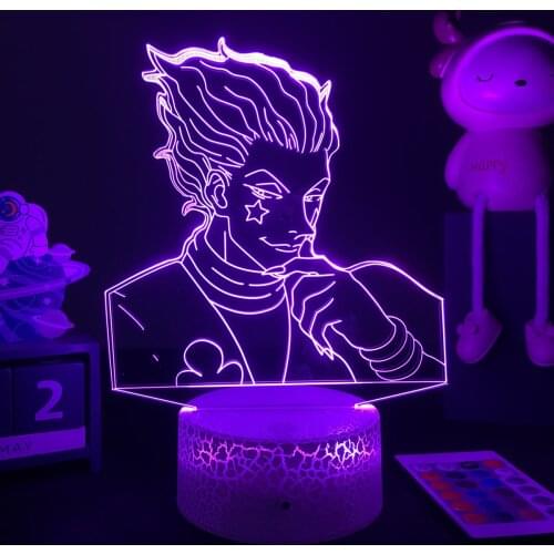 3D LED Lamp Anime Hunter X Hunter Table Lamp Hisoka Figure Nightlight Room Table Lamp Birthday Gift Acrylic Led Night Lamp HxH