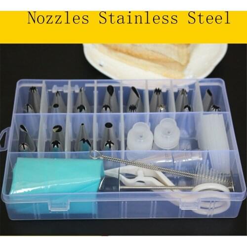 41 Pcs/Set Pastry Cake Decorating Tools Cream Bag Confectionery Dessert Nozzles Converter Cupcake Stainless Icing Baking Tips