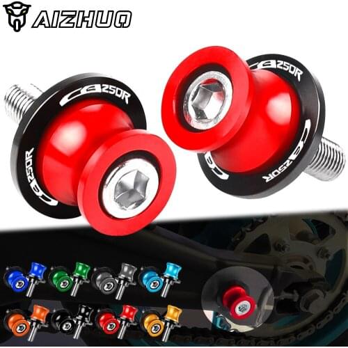 Motorcycle CB 250R Accessories CNC Aluminum Swingarm Slider Spools M8 FOR HONDA CB250R CB250 R 2017 2018 2019 Stand Screws LOGO