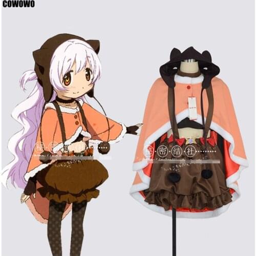 Anime! Puella Magi Madoka Magica: Rebellion Momoe Nagisa Lovely Uniform Cosplay Costume Halloween Suit Custom Any Size Free Ship