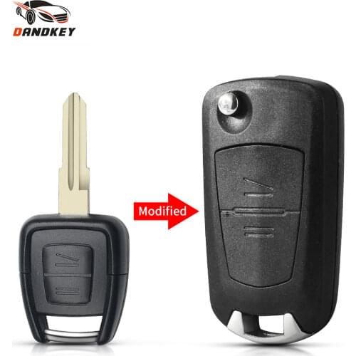 Dandkey 2 Button Modified Car Flip Remote Key Shell For Vauxhall Opel Astra Zafira Vectra Omega (HU100/HU46/HU43/YM28 ) Key Case
