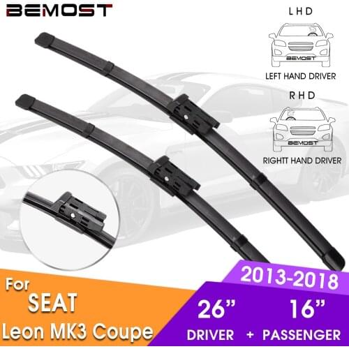BEMOST Car Wiper Blade Front Window Windshield Wipers Blade For SEAT Leon MK3 Coupe 2013-2018 LHD / RHD 26"+16"Car Accessories