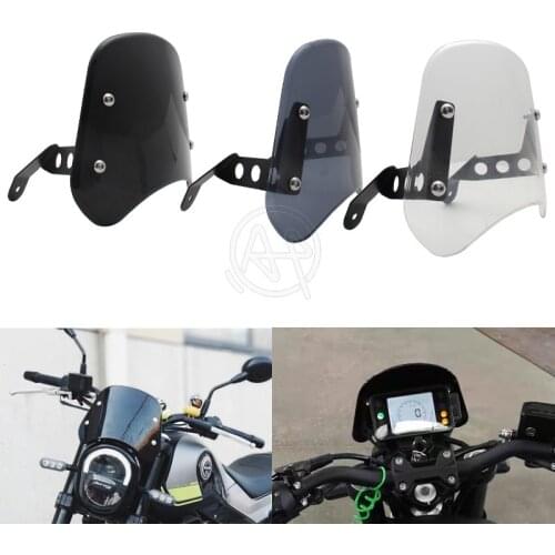 Black/Smoke /Clear Motorcycle Headlight Windshield Wind Deflector Windscreen Unive for Benelli Leoncino 250
