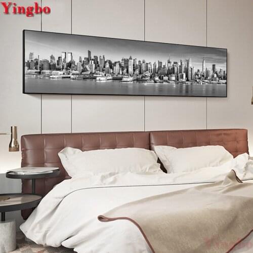 Diy Diamond painting cross stitch Black And White New York City Landscape 5D Diamond embroidery square/round drill mosaic art