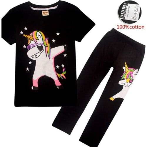 Pajamas for kids Girls 2019 Summer Children clothing unicorns Sleepwear Jojo Siwa Pijamas Unicornio Pyjamas animal pijama 4-12y