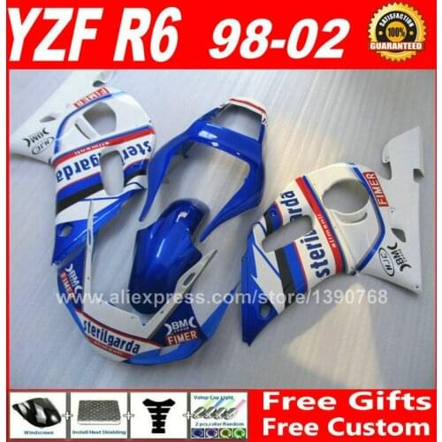 Fit for YAMAHA R6 fairings kit 1998 1999 2000 2001 2002 plastic parts 98 99 00 01 02 fairing kits