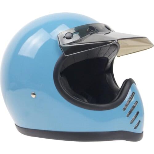Leather Cover Full Face Vintage motorcycle helmet riders gift choice DOT approved Fiberglass shell with detachable visor