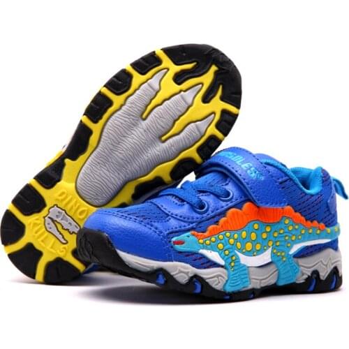 Dinoskulls Kids Shoes Childrens Sport Sneaker Boy Mesh Light Up Shoes Breathable 2018 Led Light Shoes Boys Dinosaur Shoes 27-34